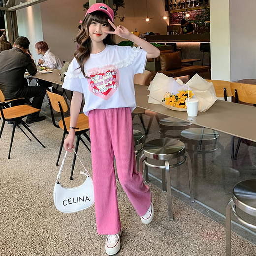 洋气儿童时髦，潮短袖休闲套装PJX-NXM2210 商品图0