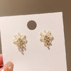JU-DS2031新款气质简约珍珠耳环925银针花瓣耳钉女小众设计感网红耳饰 商品缩略图4