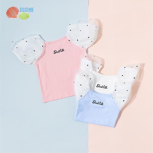 贝贝怡夏季新款女童上衣甜美时尚泡泡袖短袖T恤 商品图1