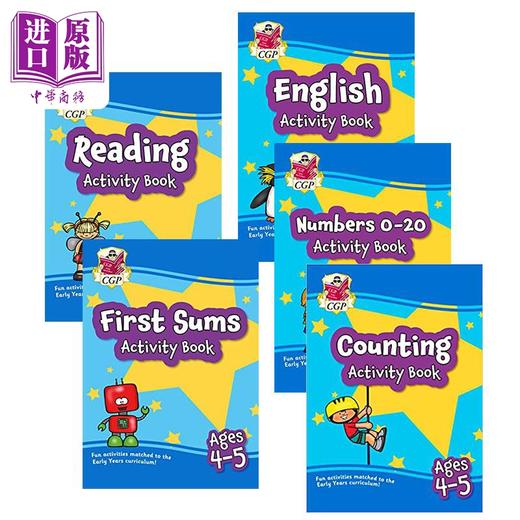 预售 【中商原版】英国CGP原版 Reception Activity Book 幼儿数学 数字 数数 计算 英语 阅读 活动书套装5册 4-5岁 商品图0