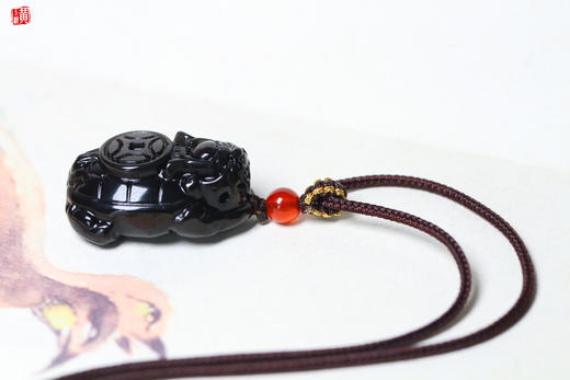 【护业守成】彩虹眼黑曜石龙龟吊坠 商品图5