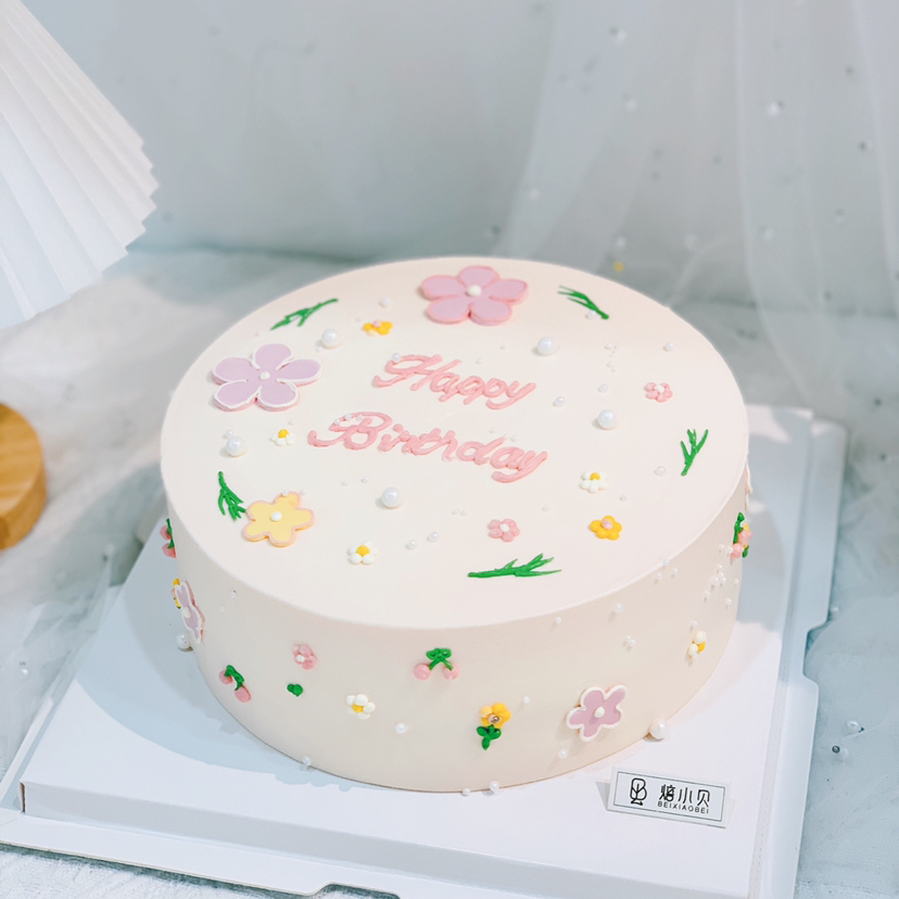 漂亮小花——女士女孩可爱生日蛋糕
