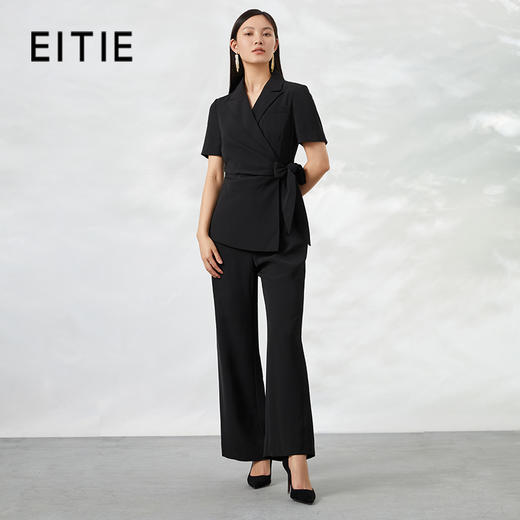 EITIE爱特爱新品高腰修身系带连体裤休闲裤连衣裤裤子女6607378 商品图0