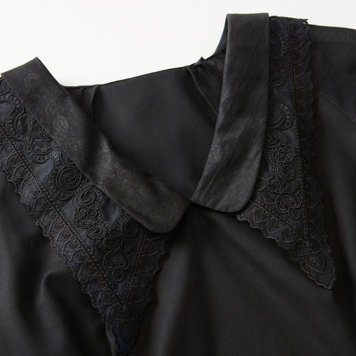 谜底复古法式尖领V领修身显瘦短袖上衣女2022夏季新款222MS0664 商品图3