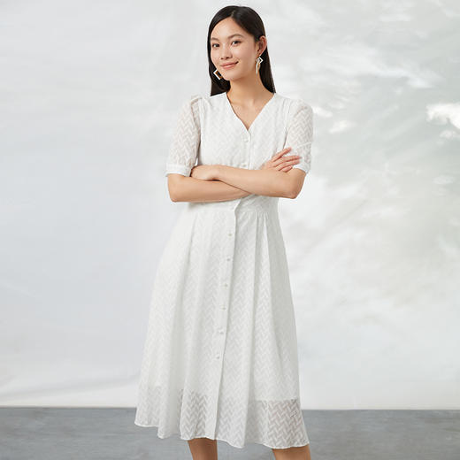 EITIE爱特爱夏季新款时尚简约通勤纯色修身连衣裙6607338 商品图2