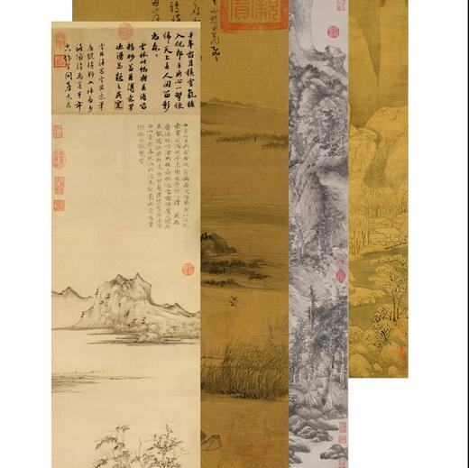 元四家经典画作《九峰雪霁图》《青卞隐居图》《芦花寒雁图》《秋亭嘉树图》 原大高清宣纸复制（未装裱） 商品图0