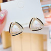 JU-A3176新款潮小香风耳饰几何耳环韩国气质炫彩珍珠滴油双三角形耳钉 商品缩略图3