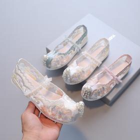 女童绣花鞋古风汉服透气网纱软底布鞋BS-021