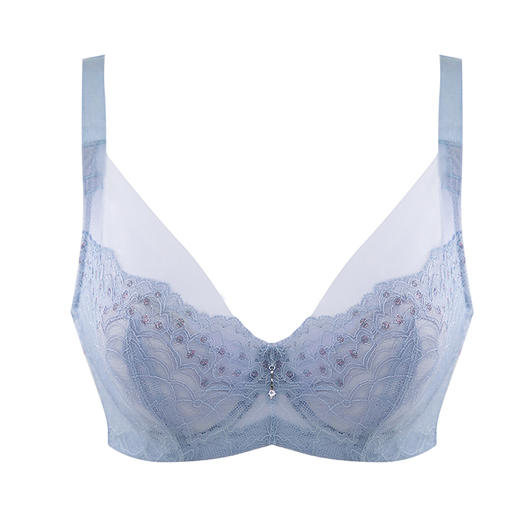 贝佳人新品深V全罩水晶杯超薄款大胸显小内衣舒适文胸BW932004 商品图4