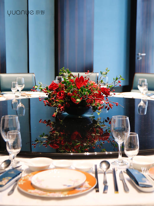 新中式高端仿真花酒店圆桌餐桌花摆花餐厅客厅玄关假花装饰摆设件 商品图2