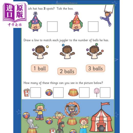 预售 【中商原版】英国CGP原版 Reception Activity Book 幼儿数学 数字 数数 计算 英语 阅读 活动书套装5册 4-5岁 商品图2