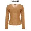 VIMAGE/纬漫纪秋冬新款100%羊毛套头纯色小上衣VC2213002 商品缩略图1