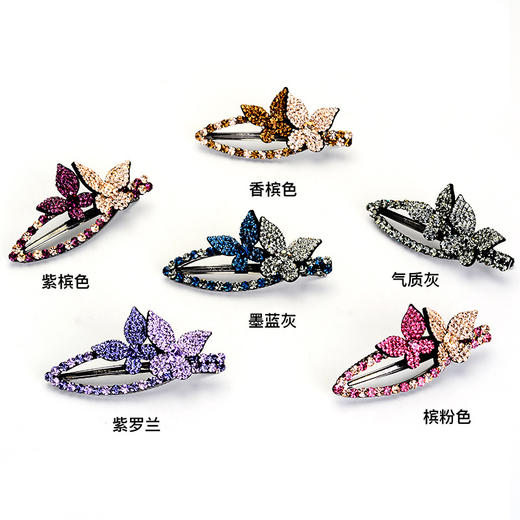 LBE-bj323刘海夹韩国成人发饰水钻甜美蝴蝶结优雅淑女发夹子简约发前夹头饰 商品图2