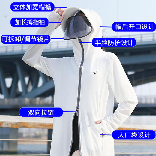 BMT-YYdck衣长款全身女款夏季新款薄款透气冰丝电动车连帽宽松 商品图3