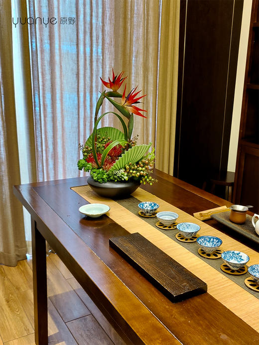 中式仿真花餐桌花摆花酒店茶室茶桌玄关假花摆设高端餐厅装饰摆件 商品图2