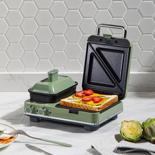 摩飞多功能早餐机神器三明治轻食机小型家用华夫饼机烤吐司面包机 商品图2