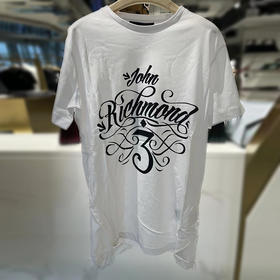 RICHMOND 女士棉质字母徽标印花圆领短袖T恤 白色 RWP19160TS WHITE