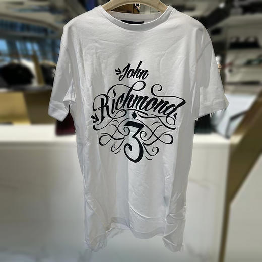 RICHMOND 女士棉质字母徽标印花圆领短袖T恤 白色 RWP19160TS WHITE 商品图0