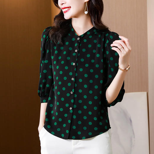 气质洋气小衫，波点雪纺衬衫QB-HGH6925 商品图3