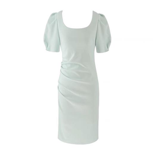 （清仓现货）【社群供V】方领泡泡短袖修身法式连衣裙气质高级长裙涤纶 商品图3