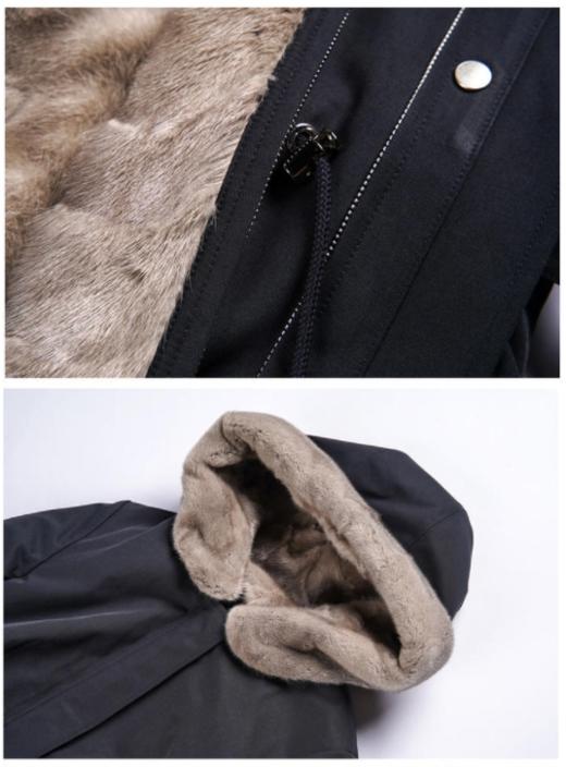 【囤一件暖十年的派克服】【热销400+】【温暖魔法师水貂派克】臣禾【水貂毛内胆/毛领90白鸭绒】连帽皮草外套9224250137现货 商品图3