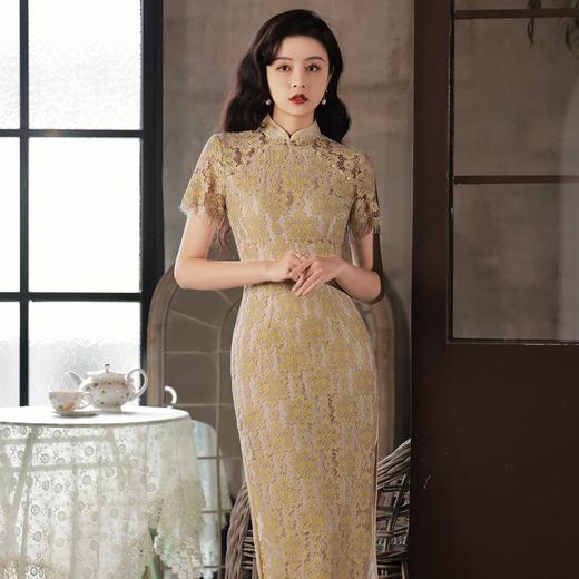 YG夏新款蕾丝旗袍少女改良年轻款气质复古民国风小个子 商品图0