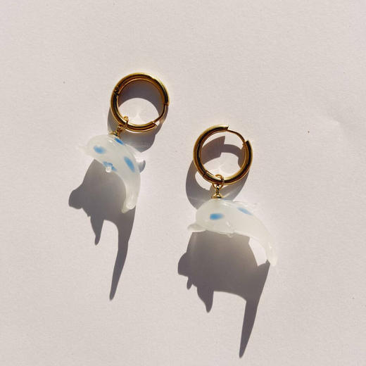 北京仓｜Ninfa-Delfina-小海豚 耳环（蓝色）［葡萄牙设计师］ 商品图0