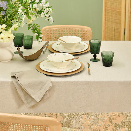 法式丛林线描桌布棉麻餐桌布 商品图1