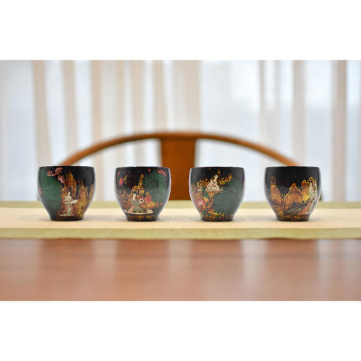 羽诗制造出品 蔡超画作衍生大漆紫砂杯茶器 商品图0