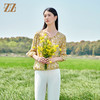 佐尔美2022夏季新款 100%桑蚕丝真丝碎花甜美衬衣女E22CS08 商品缩略图1