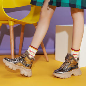 西村名物秋冬新款厚底牛皮老爹鞋加绒X29DS41581