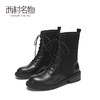 西村名物2020冬季新款暗黑马丁靴系带中跟简约休闲时尚短靴X20DS40311 商品缩略图0