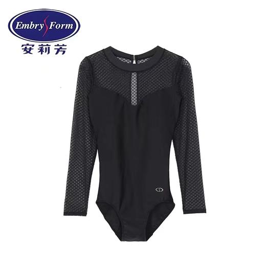 安莉芳网纱圆领长袖连体泳衣女士性感镂空遮肚泳装ES00126 商品图0