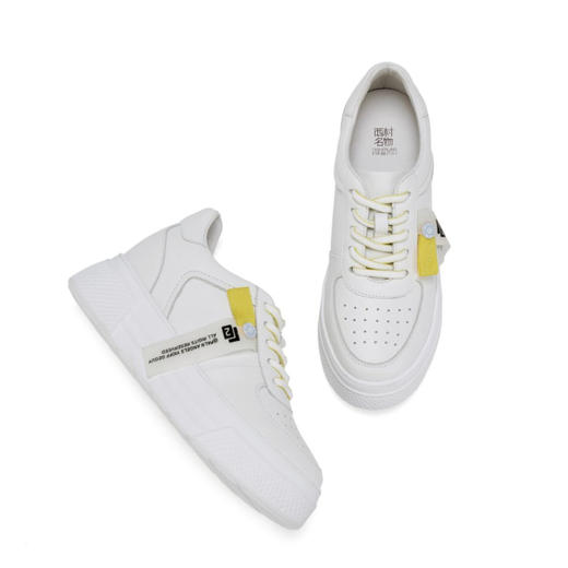 西村名物2021春季新款厚底时尚乐福小白鞋X21AM11181 商品图0