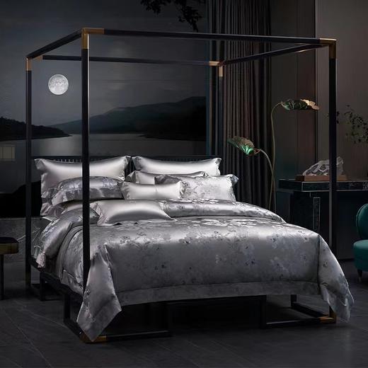 【6F】寐真丝色织提花大床单五件套    送抱枕芯 商品图0