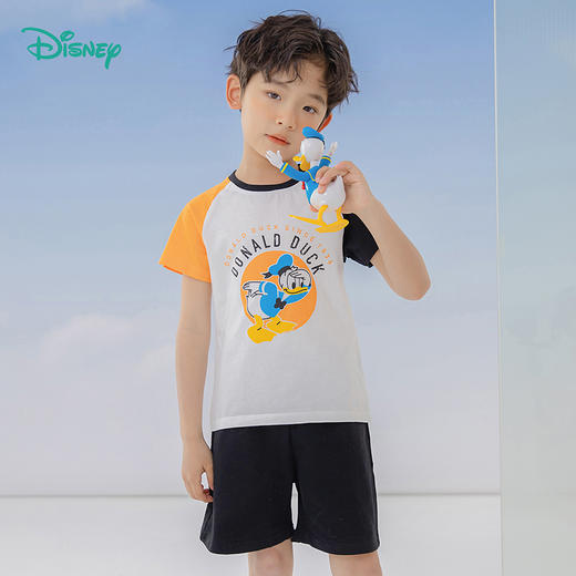迪士尼童装夏季新品男童撞色短袖短裤套装男宝两件套 商品图5
