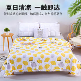 【夏日清凉 一触即达】柠檬夏被 冰丝凉感 夏日沁爽，吸湿透气 亲肤舒适，这个夏天 你的被子应该带有柠檬香