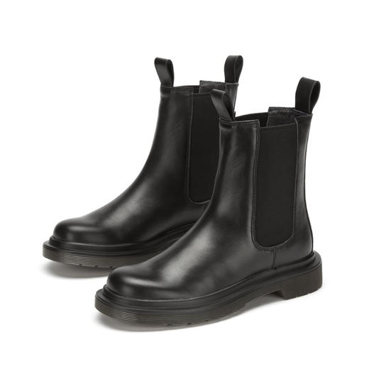 西村名物2020新款烟管靴烟囱靴牛皮革简约时尚牛皮低跟短靴X20DS41911 商品图0