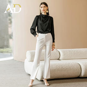 女士夏季工装套装高端房地产工服黑色衬衫两件套薄款上衣西装裤