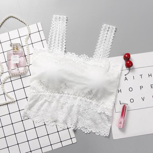 蕾丝小吊带背心女夏美背内衣一体文胸防走光抹胸SBFSA95507 商品图3