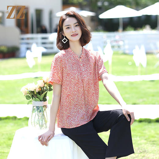 佐尔美夏季新款 桑蚕丝真丝弹力双乔衬衣女E12CS112 商品图2