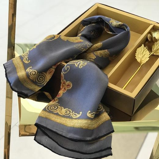 优品堂《繁华似锦》100％桑蚕丝110×110方巾 商品图4