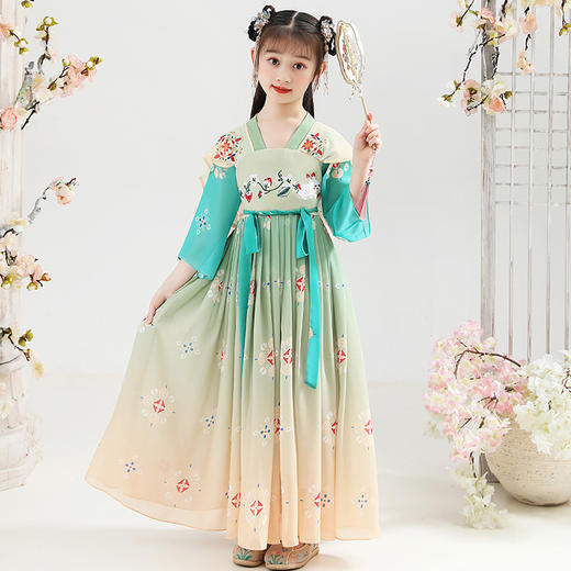 DY-6010女童汉服夏装新款儿童唐装古装襦裙小女孩裙改良中国风连衣裙 商品图1