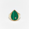 订购10周到｜Yvonne Leon-Signet Pear-9K黄金 孔雀石 水滴戒面 戒指［法国设计师］ 商品缩略图0