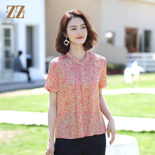 佐尔美夏季新款 桑蚕丝真丝弹力双乔衬衣女E12CS112 商品图0