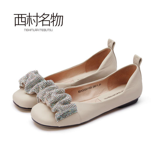 西村名物2021秋季新款一脚蹬休闲满钻豆豆鞋X21CE33211 商品图0