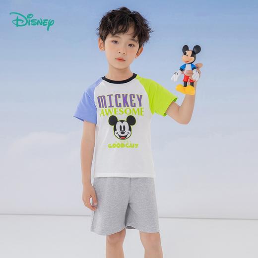 迪士尼童装夏季新品男童撞色短袖短裤套装男宝两件套 商品图6