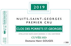 2019 Henri Gouges, Clos des Porrets St Georges Hors d'Age Nuits-St-Georges 1er Cru【闪送】（65折）*