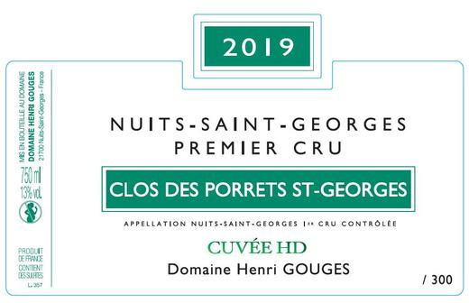 2019 Henri Gouges, Clos des Porrets St Georges Hors d'Age Nuits-St-Georges 1er Cru【闪送】（65折）* 商品图0