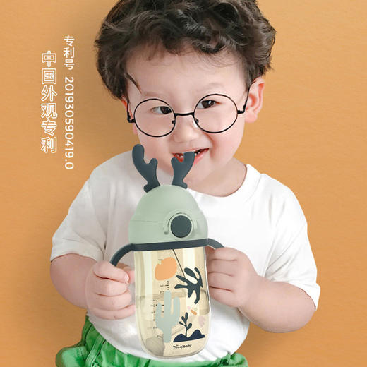 taoqibaby淘气宝贝可爱小麋鹿婴幼儿学饮杯儿童吸管杯鸭嘴杯两用喝水杯奶瓶 商品图0
